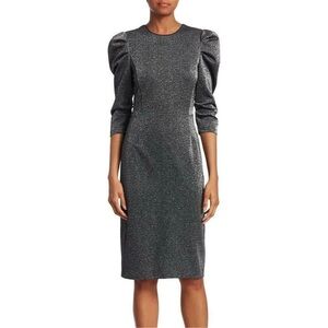 Halston Black Silver Shimmer Dress